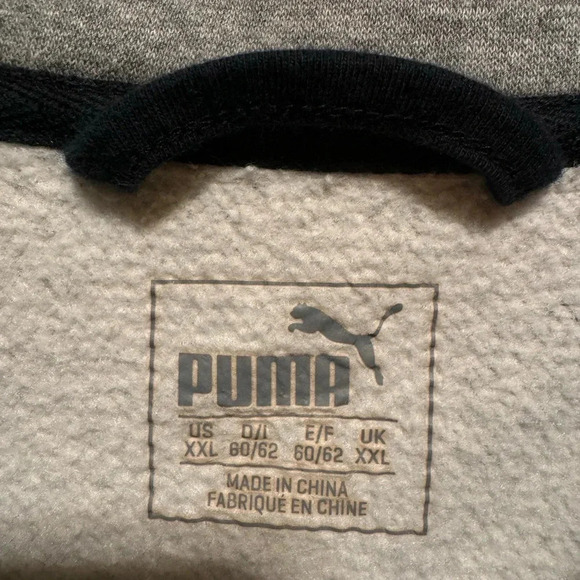 Puma Gray Fleece Lined Track Running Jacket Sz XXL - Picture 5 of 8